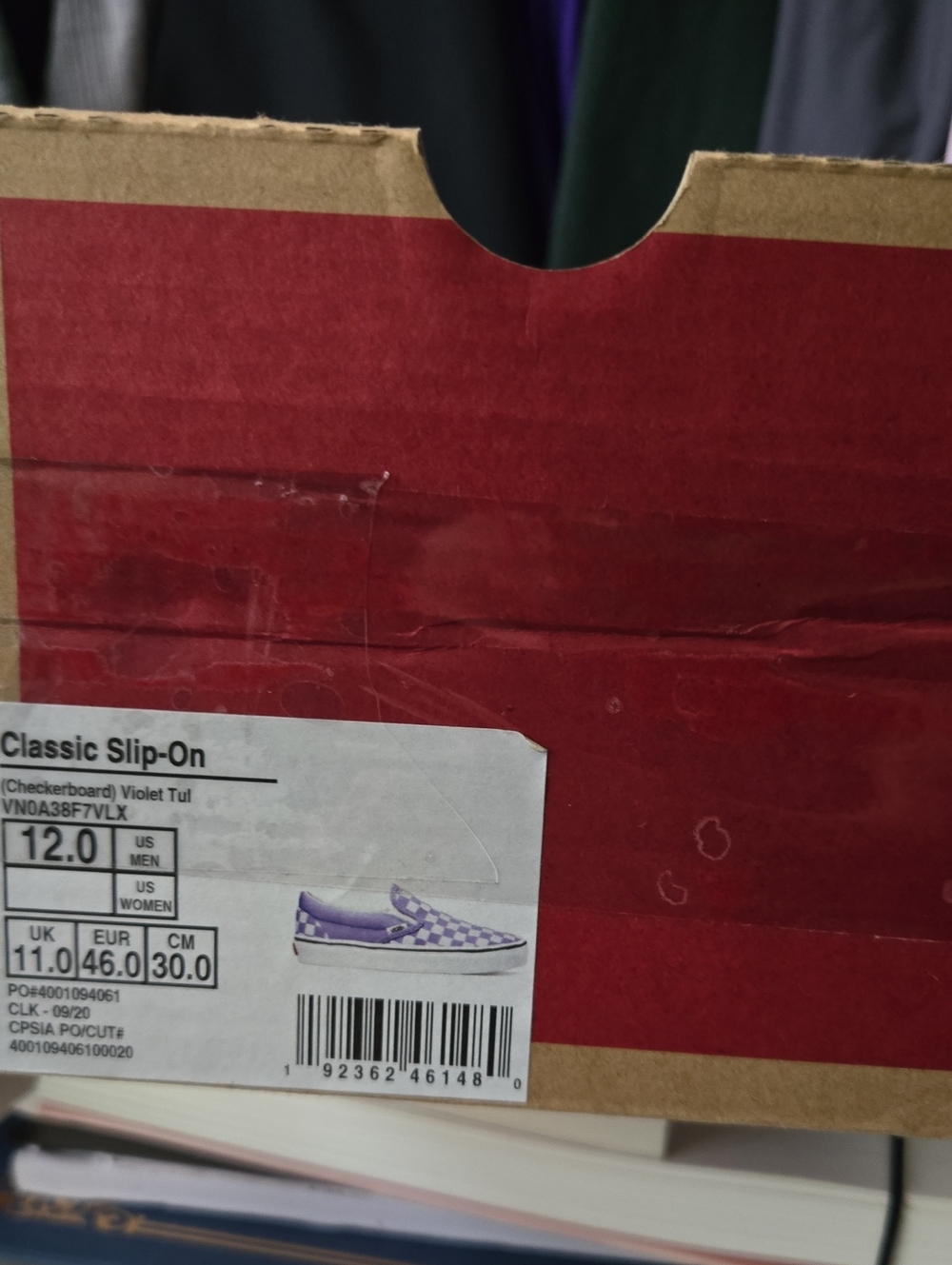 Vans Canvas Slip On Men 12 Checkerboard Violet Tulip Classic 062026 - Picture 7 of 7